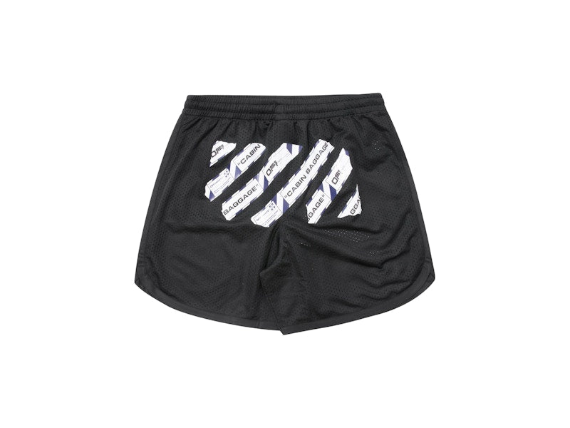 OFF-WHITE Airport Tape Mesh Shorts Black/Multicolor
