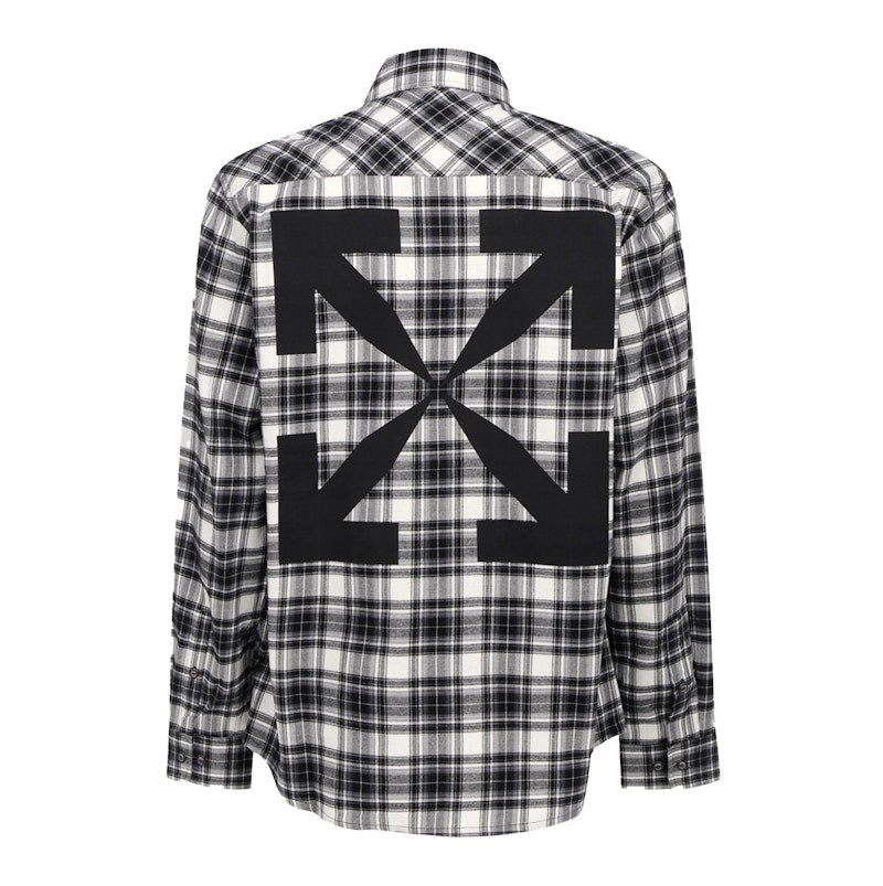 OFF-WHITE Allover Check Flannel Arrow Shirt Black/White