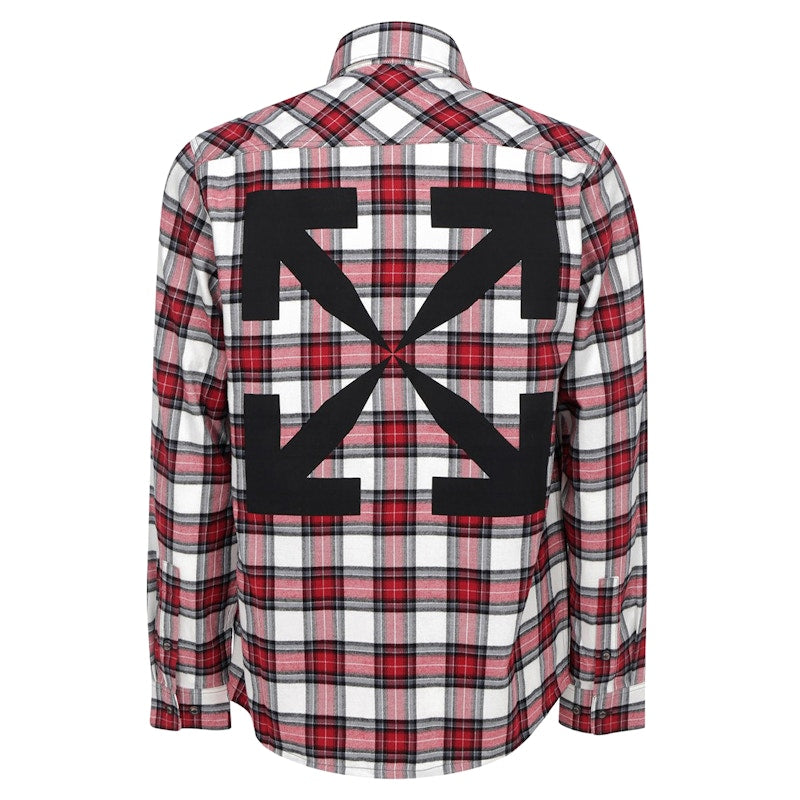 OFF-WHITE Allover Check Flannel Arrow Shirt Red