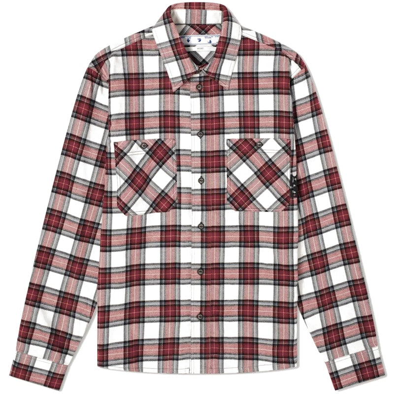 OFF-WHITE Allover Check Flannel Arrow Shirt Red