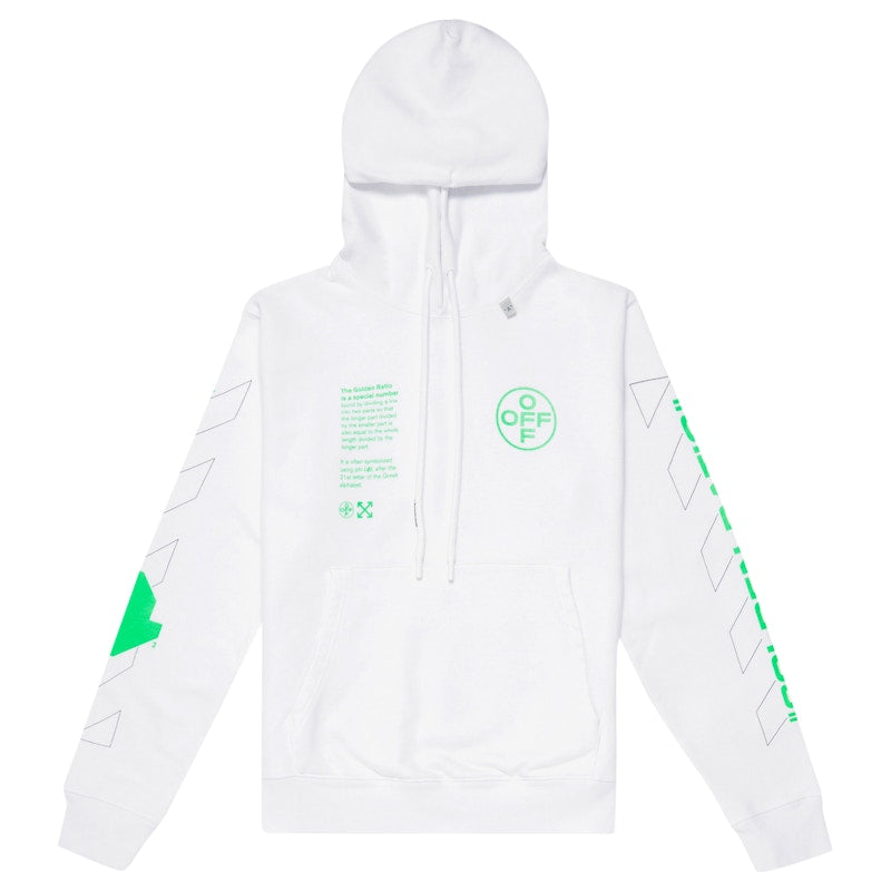 OFF-WHITE Arch Shapes Incompiuto Hoodie White/Brilliant Green