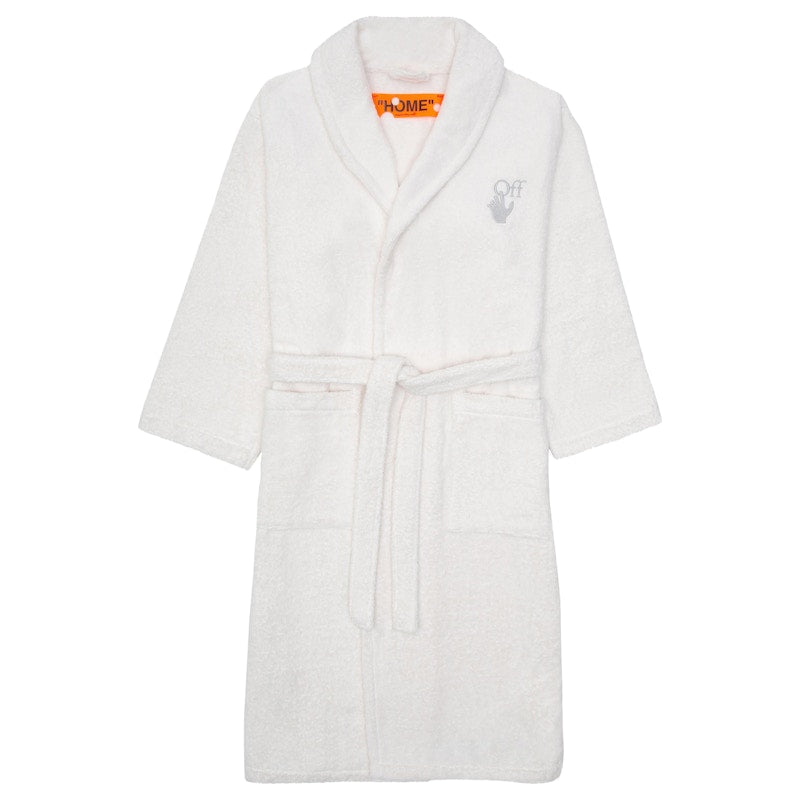 OFF-WHITE Arrow Leaves Bathrobe White