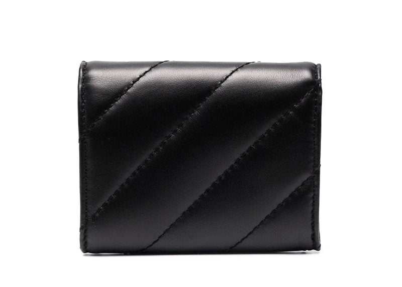 OFF-WHITE Arrow Plaque Quilted Wallet Black