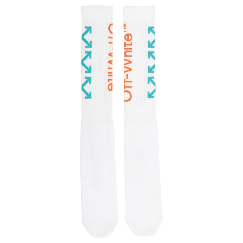 OFF-WHITE Arrow Socks White/Orange/Blue