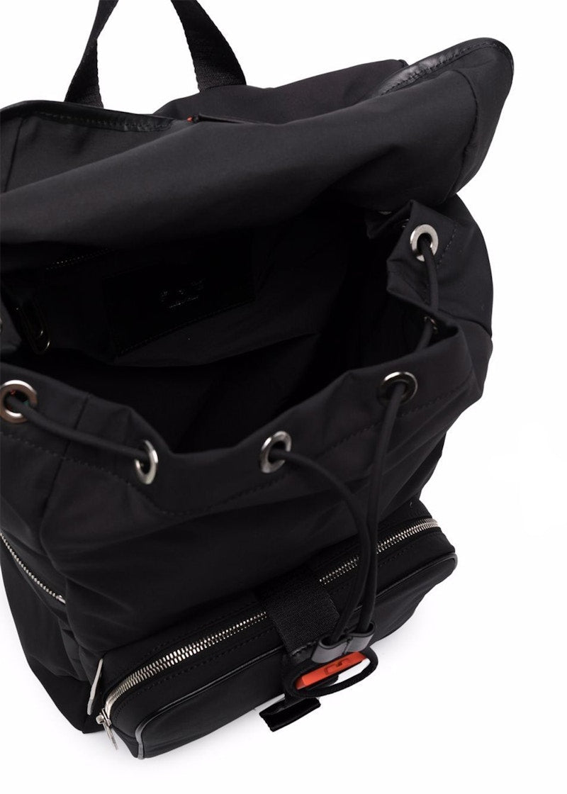 OFF-WHITE Arrows Leather Trim Backpack Black Orange