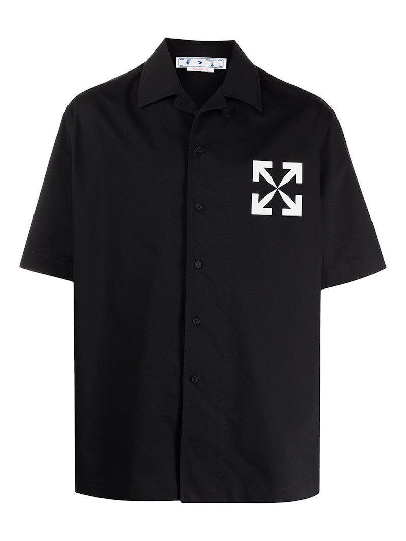 OFF-WHITE Arrows Print Short Sleeve Shirt Black/White