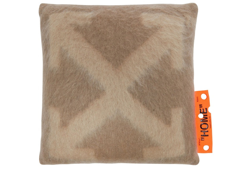 OFF-WHITE Arrows Small Cushion Taupe Beige