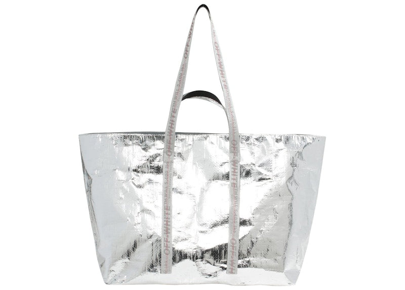 OFF-WHITE Arrows Tote Bag Silver White
