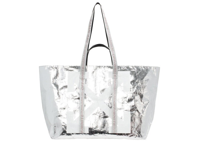 OFF-WHITE Arrows Tote Bag Silver White