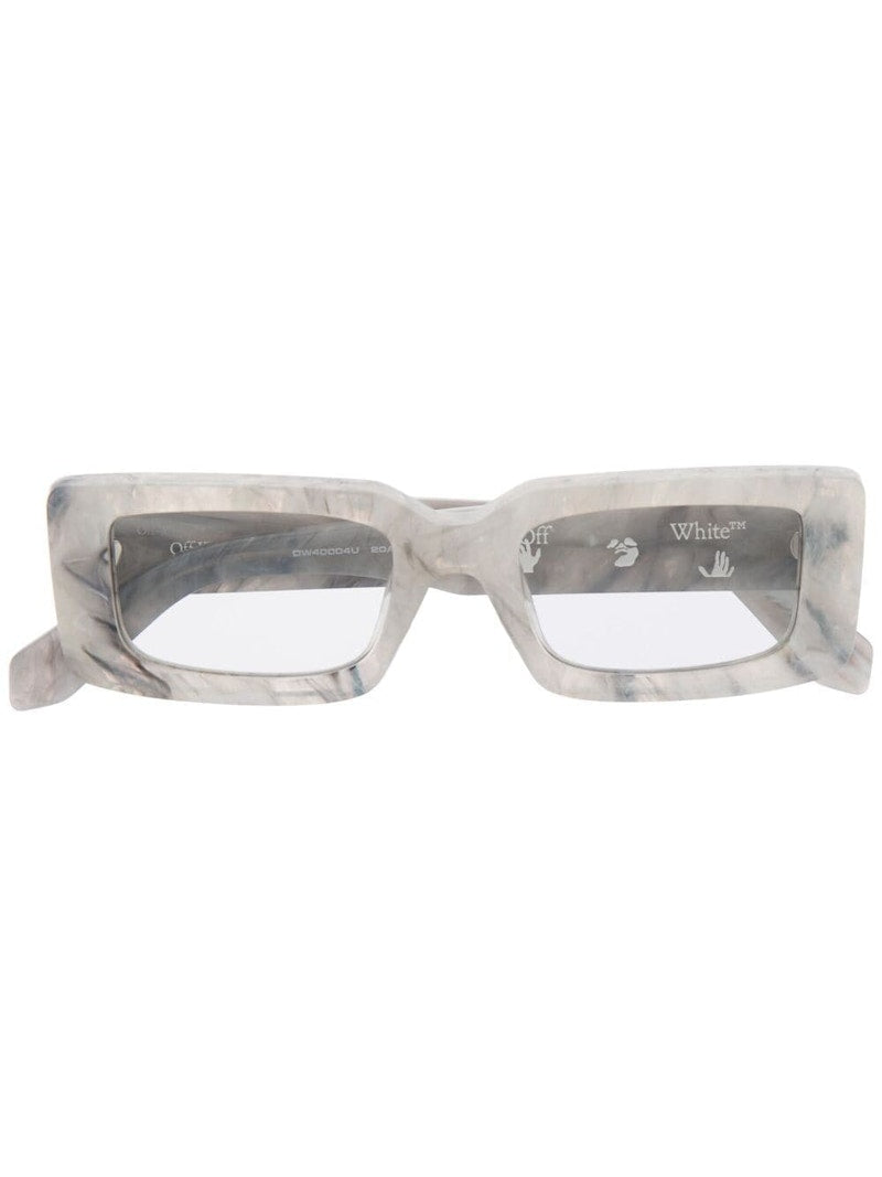 OFF-WHITE Arthur Square Frame Sunglasses Light Grey Marble/White (OWRI023R21PLA0010501)