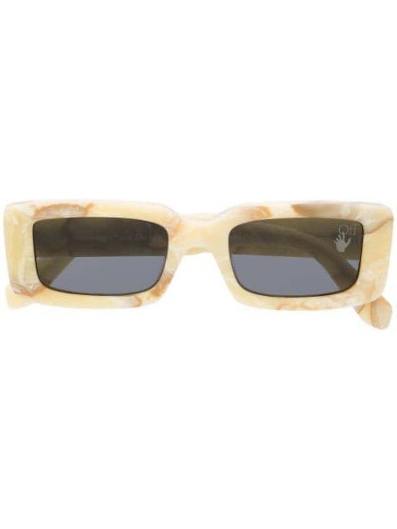 OFF-WHITE Arthur Square Frame Sunglasses Yellow Marble/White (OWRI023F20PLA0011800)