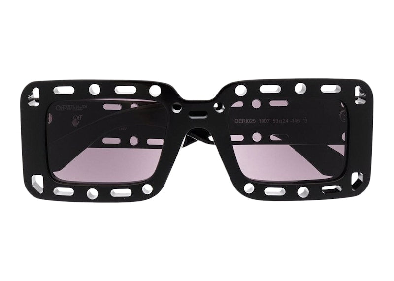 OFF-WHITE Atlantic Cut-Out Detail Square Frame Sunglasses Black