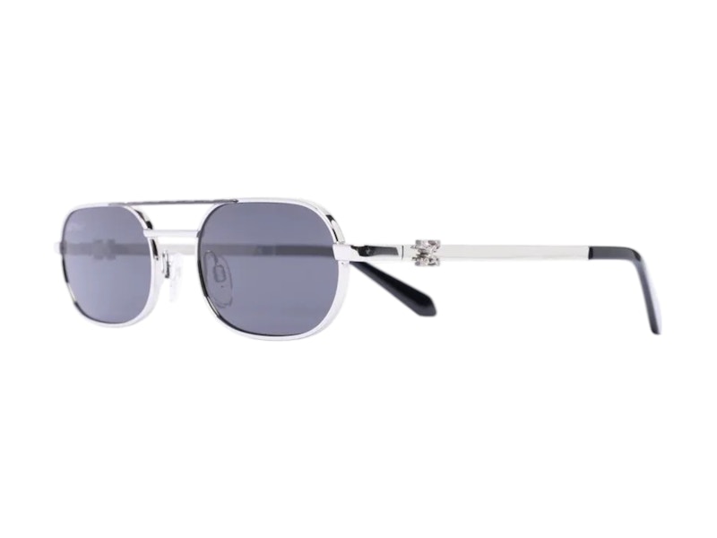 OFF-WHITE Baltimore Sunglasses Silver/Dark Grey (OERI072S23MET0017207)
