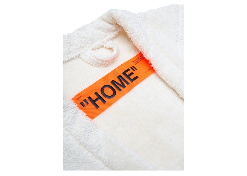 OFF-WHITE "Home" Bathrobe White/Ice Grey
