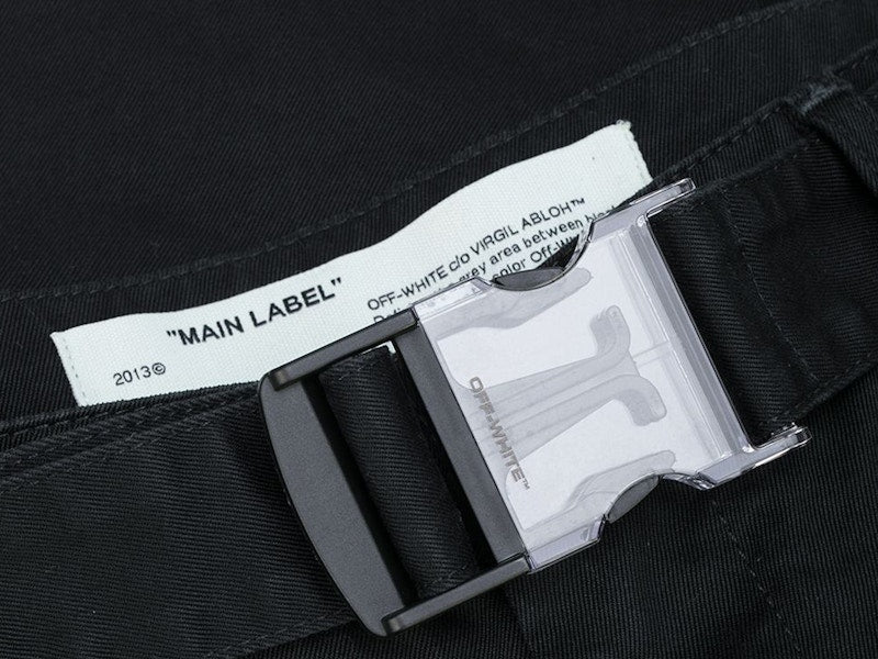 OFF-WHITE Belted Low Crotch Slim Fit Denim Jeans Black