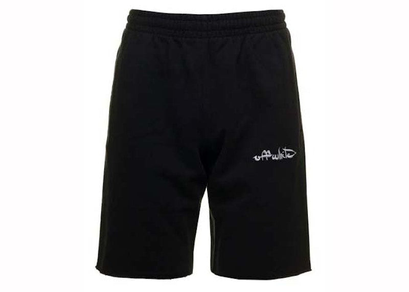 OFF-WHITE Bermuda Shorts with Script Logo Embroidery Black