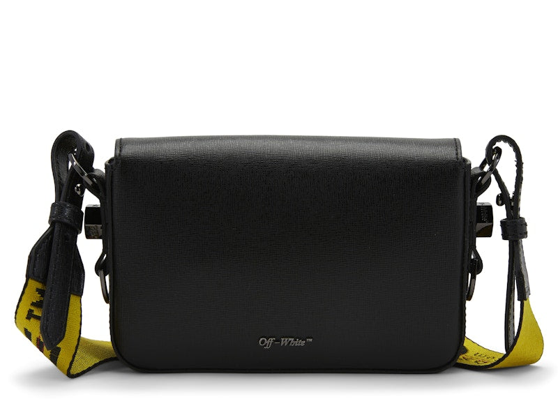 OFF-WHITE Binder Clip Bag Diag Mini Black White Yellow