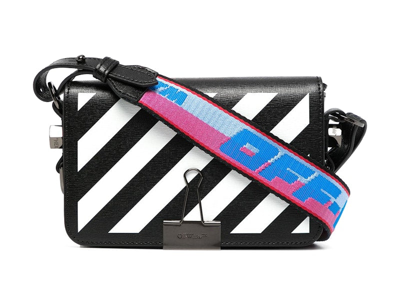 OFF-WHITE Binder Clip Shoulder Bag Black White Blue Pink