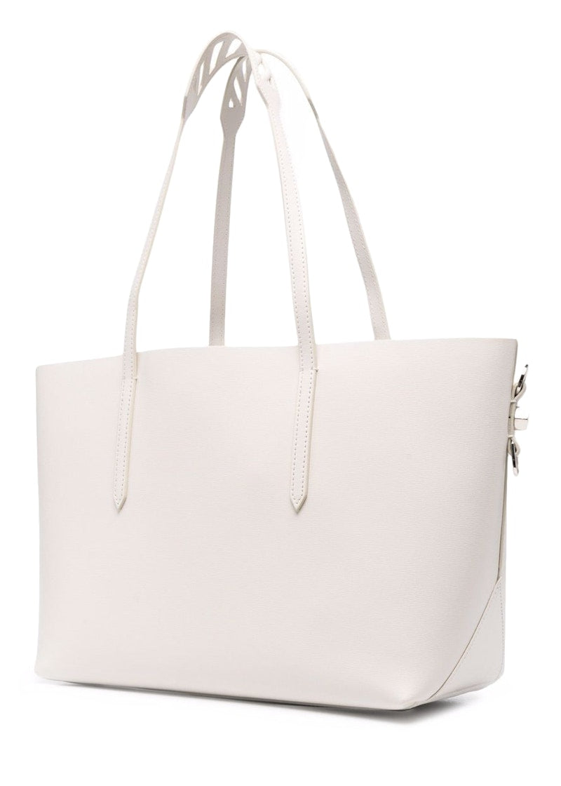 OFF-WHITE Binder Clip Tote Bag SS22 Diag Stripe White Black Yellow