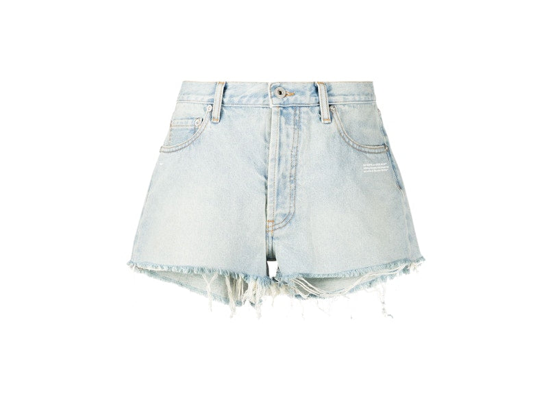 OFF-WHITE Bleached Denim Shorts Bleach