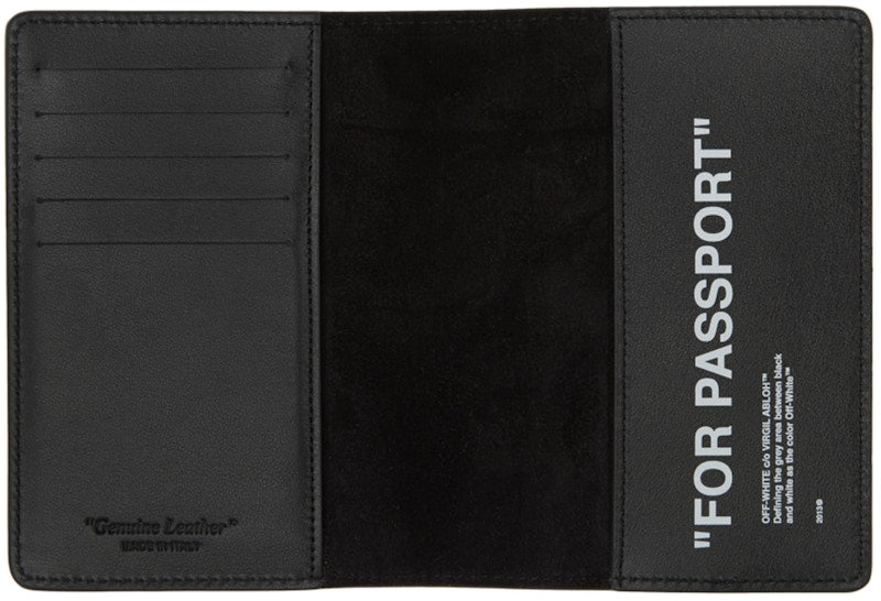 OFF-WHITE Bold Quote Passport Wallet "FOR PASSPORT" Black