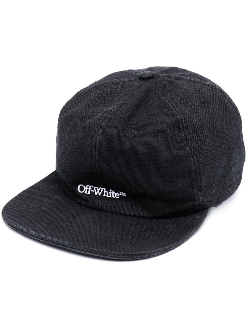 OFF-WHITE Bookish Logo Embroidered Baseball Cap Black/White
