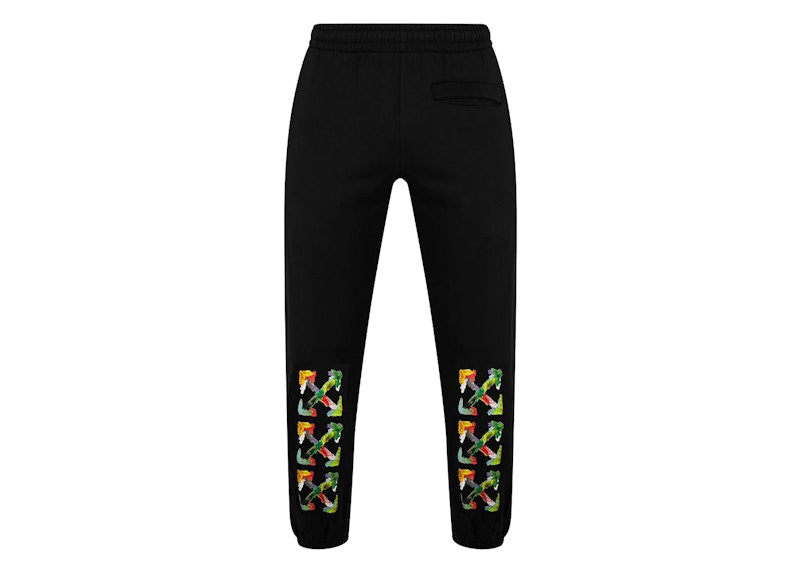 OFF-WHITE Brush Arrow Slim Shorten Sweatpants Black/Multicolor