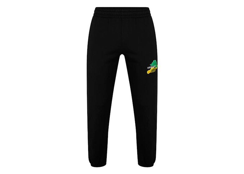OFF-WHITE Brush Arrow Slim Shorten Sweatpants Black/Multicolor