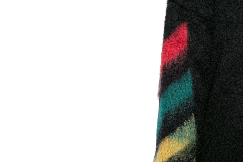 OFF-WHITE Brushed Mohair Diag Arrows Logo Knit Sweater Black/Rainbow