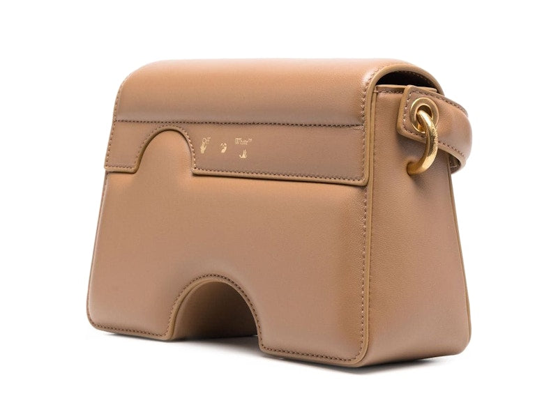 OFF-WHITE Burrow-22 Shoulder Bag Camel Brown
