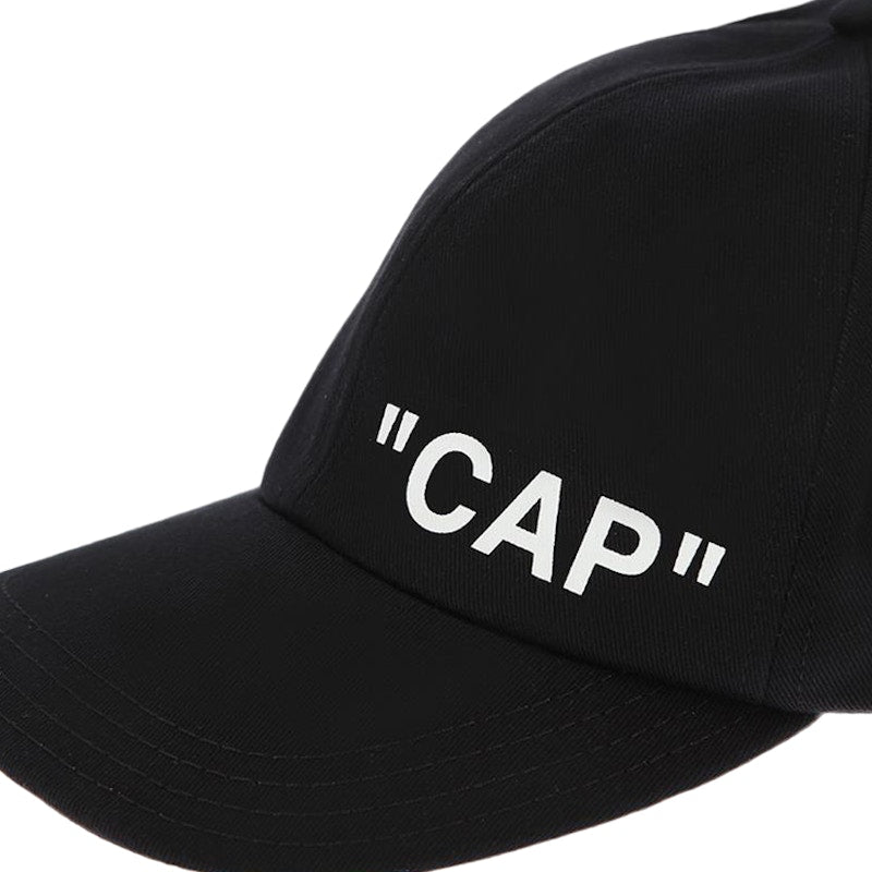 OFF-WHITE "CAP" Quote Hat Black/White