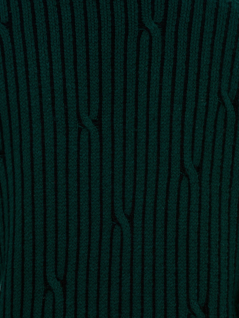 OFF-WHITE Cables Knit Sweater Dark Green