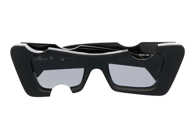 OFF-WHITE Cannes Cut-Out Cat-Eye Sunglasses Black/Grey (OERI021S22PLA0011007)