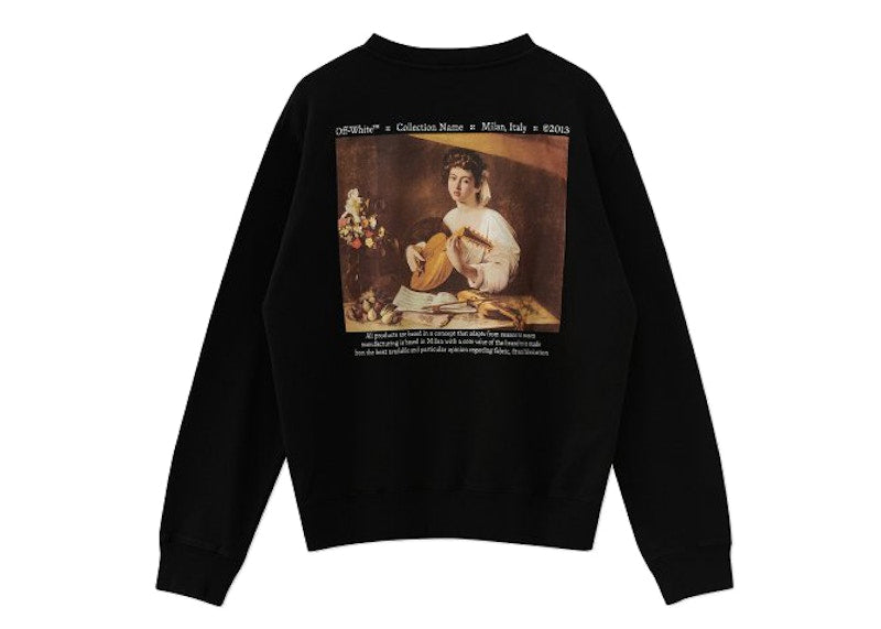 OFF-WHITE Caravaggio Back Print Crewneck Sweatshirt Black