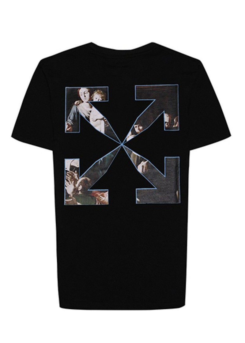 OFF-WHITE Caravaggio Madonna Of The Rosary Painting Oversized T-Shirt Black