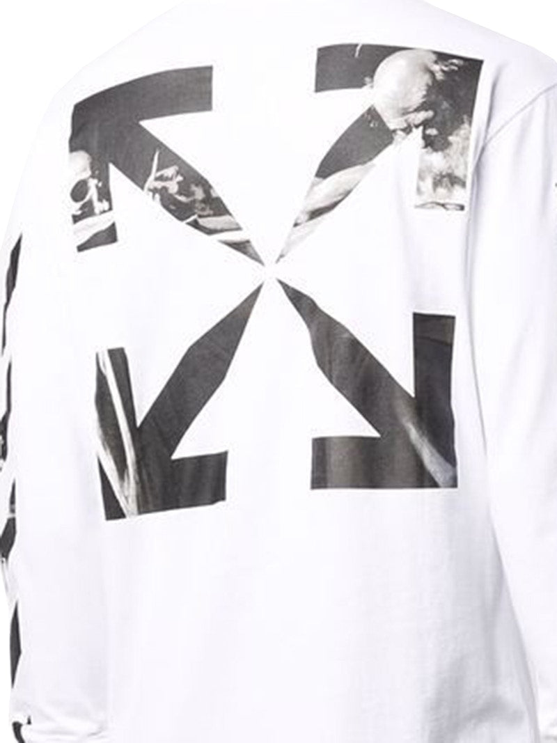 OFF-WHITE Caravaggio Saint Jerome Writing Arrows Long-sleeve T-Shirt White/Black