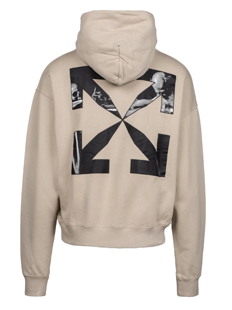 OFF-WHITE Caravaggio Saint Jerome Writing Arrows Oversized Hoodie Beige/Black/White