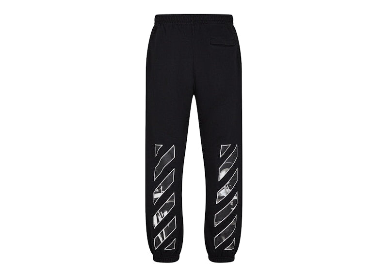 OFF-WHITE Caravaggio Saint Jerome Writing Diag Slim Fit Sweatpants Black/White