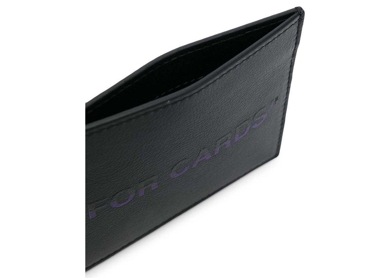 OFF-WHITE Card Case Quote Black/Purple