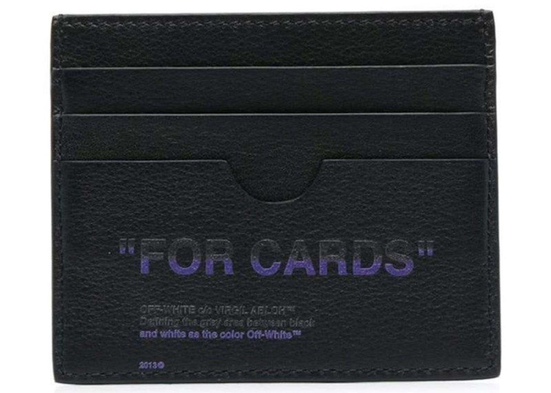OFF-WHITE Card Case Quote Black/Purple