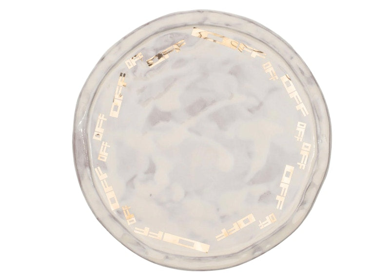 OFF-WHITE Ceramic Tray Taupe Gold