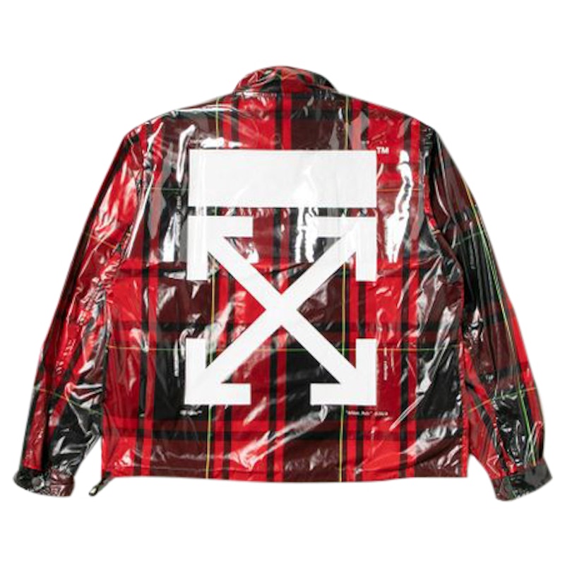 OFF-WHITE Checked Half Zip Anorak Red/Black/Green