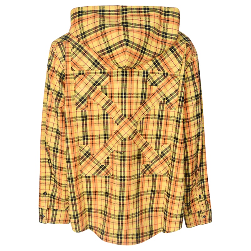 OFF-WHITE Checkered Hooded Shirt Yellow