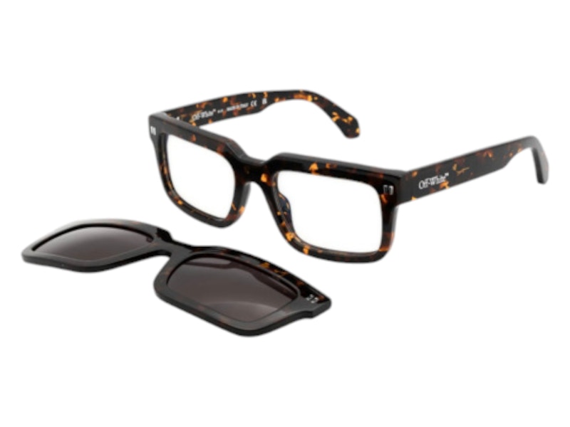 OFF-WHITE Clip On Eyeglasses Havana Dark Grey Polarized (OERI130S24PLA0016007-FR)