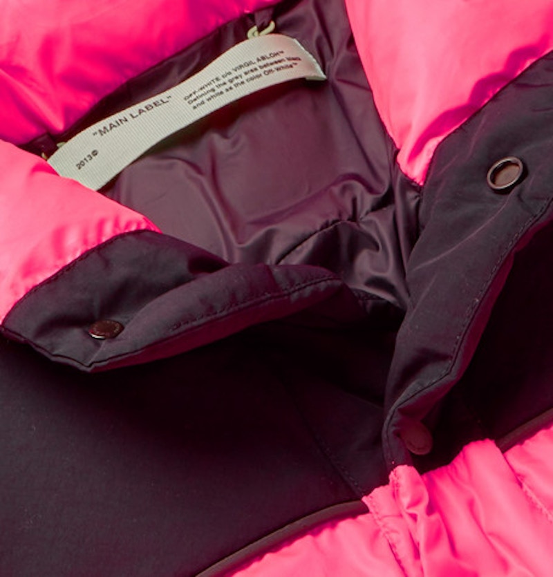 OFF-WHITE Colour Block Quilted Shell Down Jacket Pink/Black