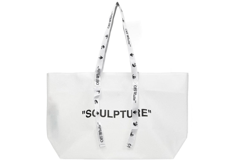 OFF-WHITE Commercial Tote Bag "SCULPTURE" Large White