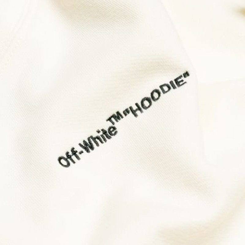 OFF-WHITE Cropped Embroidered Logo Hoodie Cream/Black