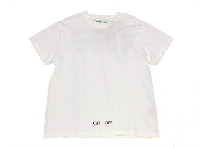 OFF-WHITE Cut Off Silver Tee White