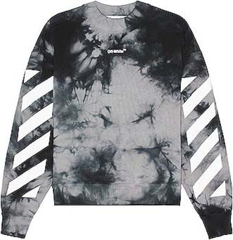 OFF-WHITE Diag Arrow Tie Dye Skate Crewneck Grey