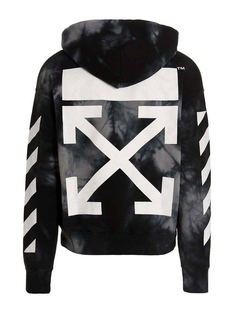 OFF-WHITE Diag Arrow Tie Dye Skate Hoodie Warm Grey